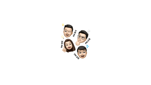 프로젝트 매니저 4명의 얼굴 캐릭터